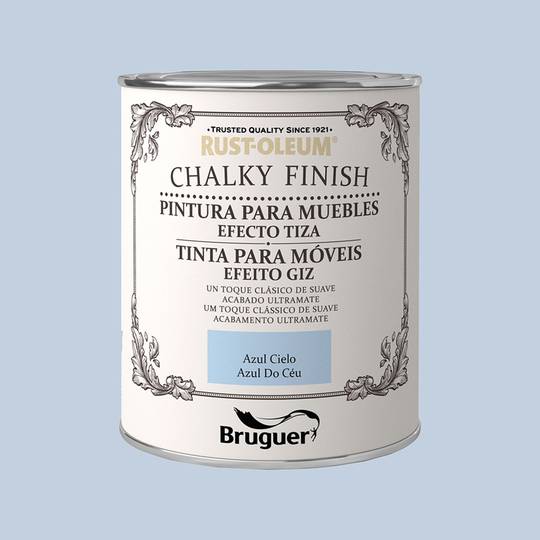 Chalk paint for furniture Rust-Oleum Chalky Finish with matt finish sky blue color 0.750L Bruguer 5397549