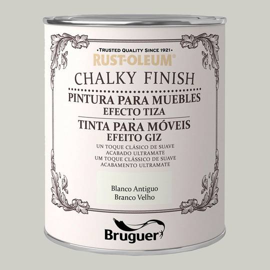 Chalk paint for furniture Rust-Oleum Chalky Finish with matt finish antique white 0.125L Bruguer 5397511