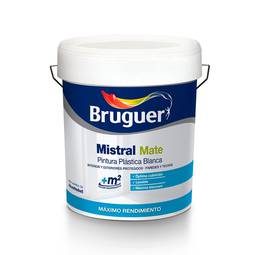 Tinta plástica para interiores e exteriores Mistral Mate cor branca 15L Bruguer 5586672