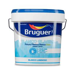 Peinture plastique pour murs et plafonds avec une finition mate en blanc glacier 4L Bruguer 5208049