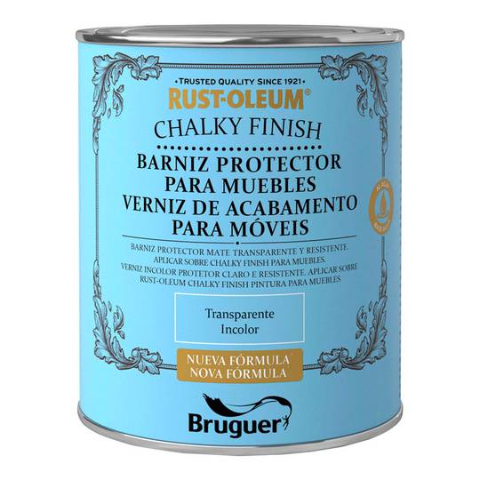 Lakier ochronny do mebli Rust-Oleum Chalky Finish z wykończeniem bezbarwnym transparentnym 0,750L Bruguer 5586556