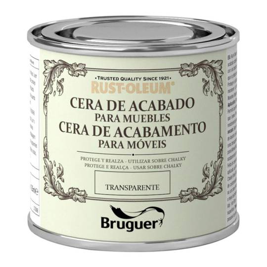 Rust-Oleum Chalky Finish Wosk do wykańczania mebli z bezbarwnym wykończeniem transparentnym 0,125L Bruguer 5397501