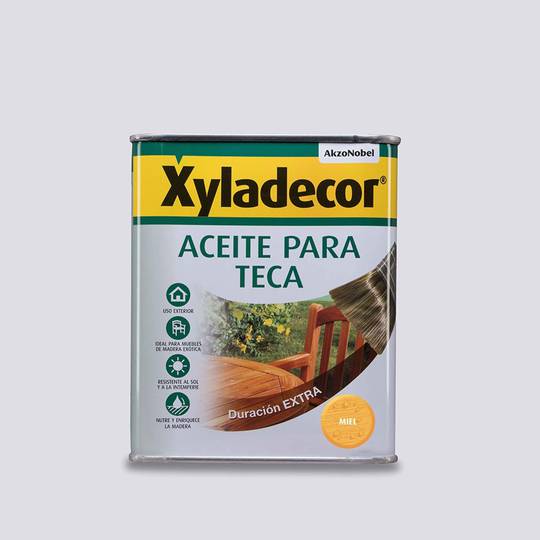 Oli de teca per a superfícies de fusta teca amb acabat color mel 0,750L Xyladecor 5089089