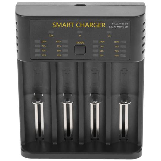 Chargeur universel intelligent USB 5 VDC 2A pour batteries Li-ion Ni-Mh/Cd