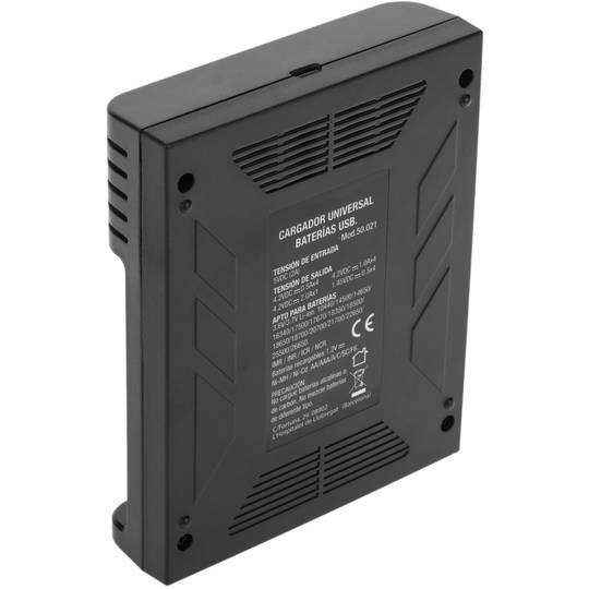 Chargeur universel intelligent USB 5 VDC 2A pour batteries Li-ion Ni-Mh/Cd
