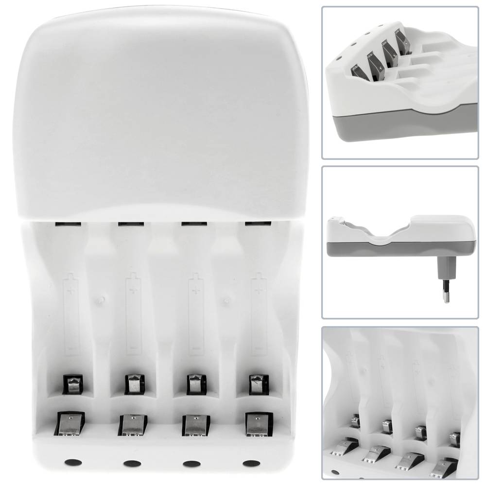 Carregador rápido plugável 220VAC 2000mAh para baterias Ni-Mh/Ni-Cd