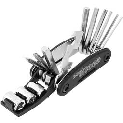 16-in-1 multifunction bicycle tool kit with patch and levers for tire puncture repair
