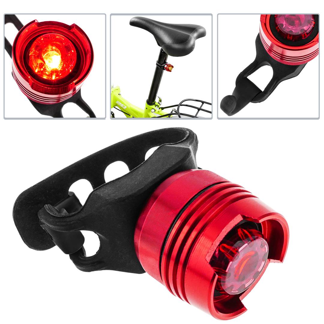 Luce rossa posteriore per la bicicletta con cinturino in gomma - Cablematic