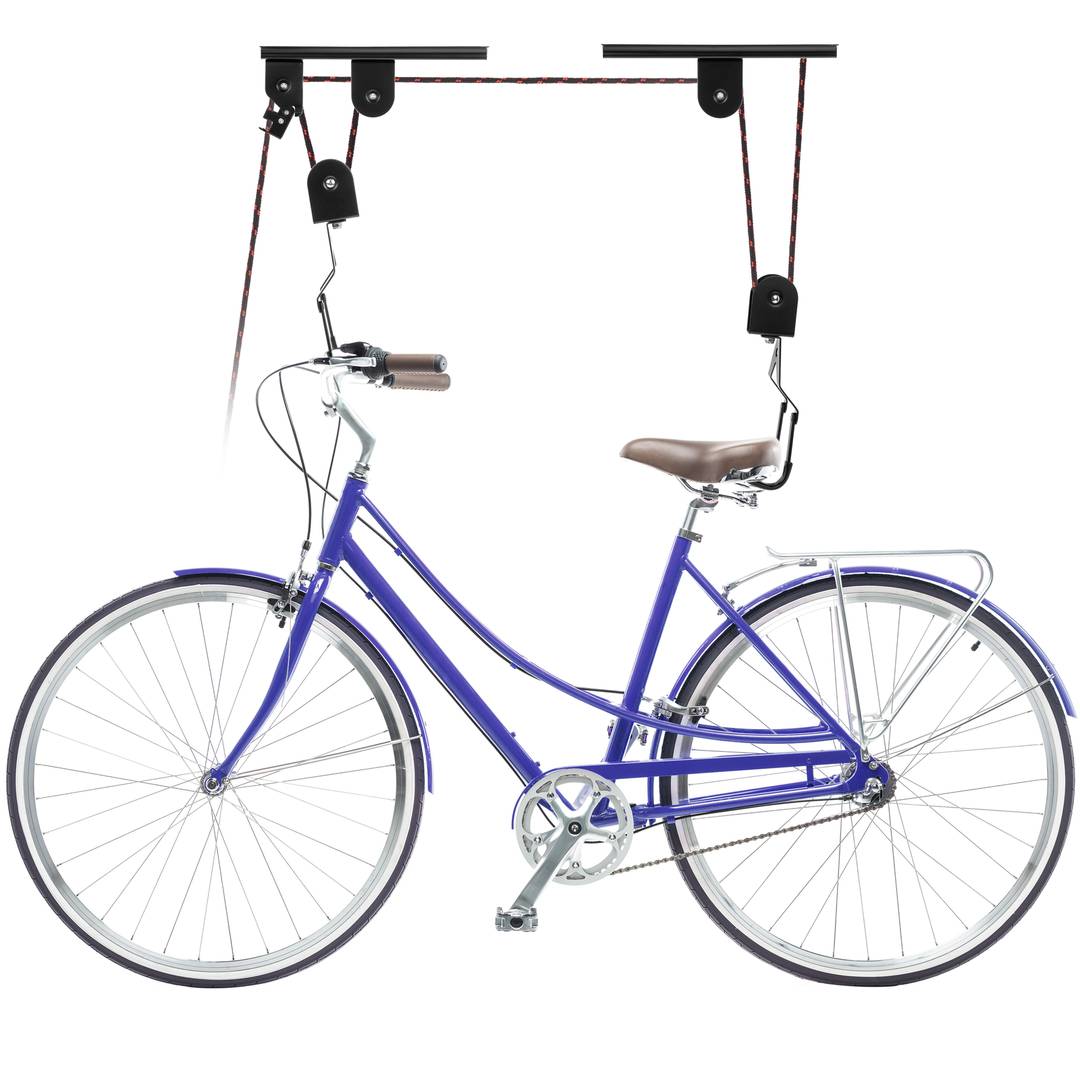 Supporto per appendere le biciclette al soffitto con corde e carrucole -  Cablematic