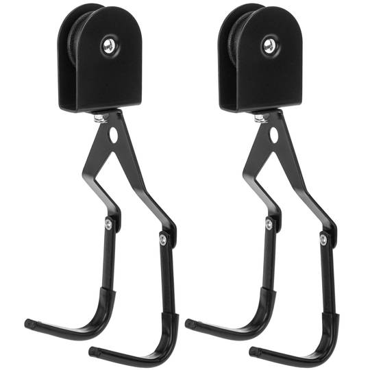 Support pour accrocher les vélos au plafond par des cordes et de poulies