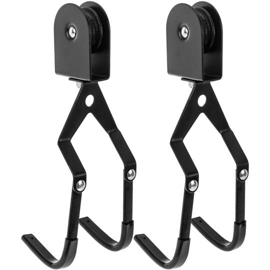 Support pour accrocher les vélos au plafond par des cordes et de poulies