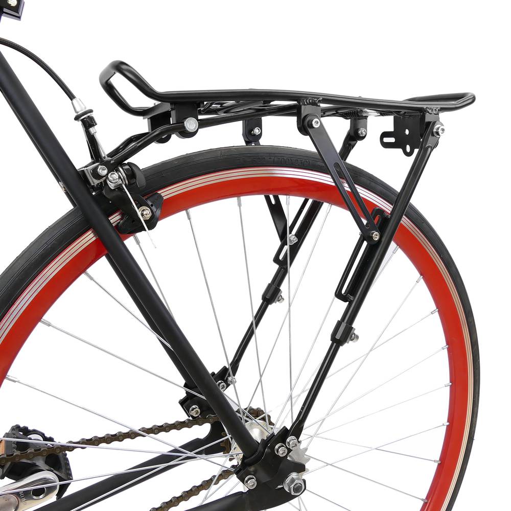 Portaequipajes metálico trasero de bicicleta con palanca y doble fijación  39x34cm - Cablematic