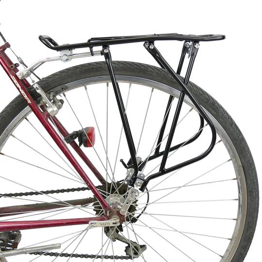 Portaequipajes metálico trasero de bicicleta con palanca y doble fijación 40x13 cm