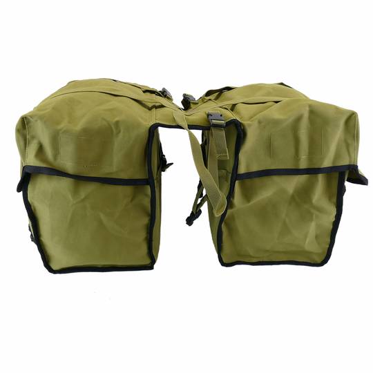 Kaki canvas fietstas zadeltassen