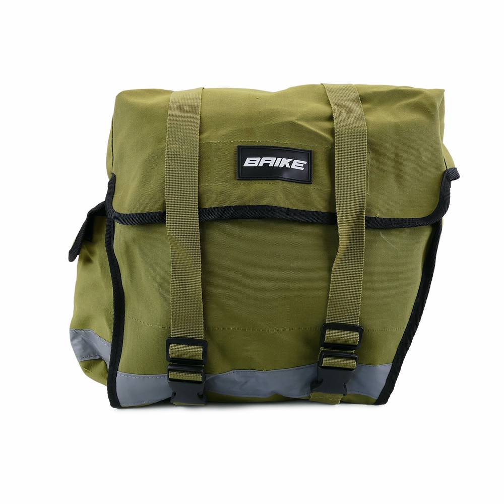 Kaki canvas fietstas zadeltassen