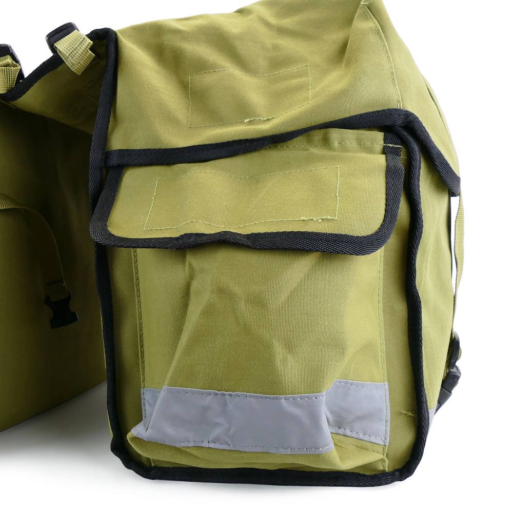 Kaki canvas fietstas zadeltassen