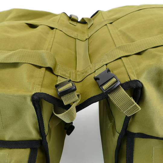 Kaki canvas fietstas zadeltassen