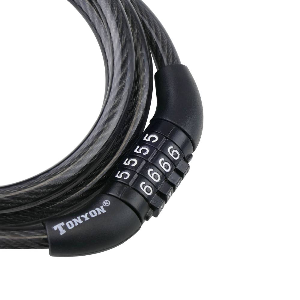 Cable antirrobo de acero con candado para bicicleta 12x800mm combinación