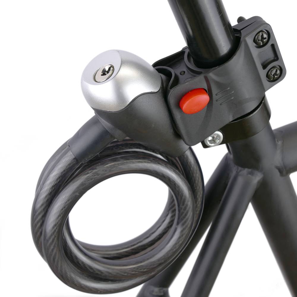 Cable antirrobo de acero con candado para bicicleta 12x800mm combinación