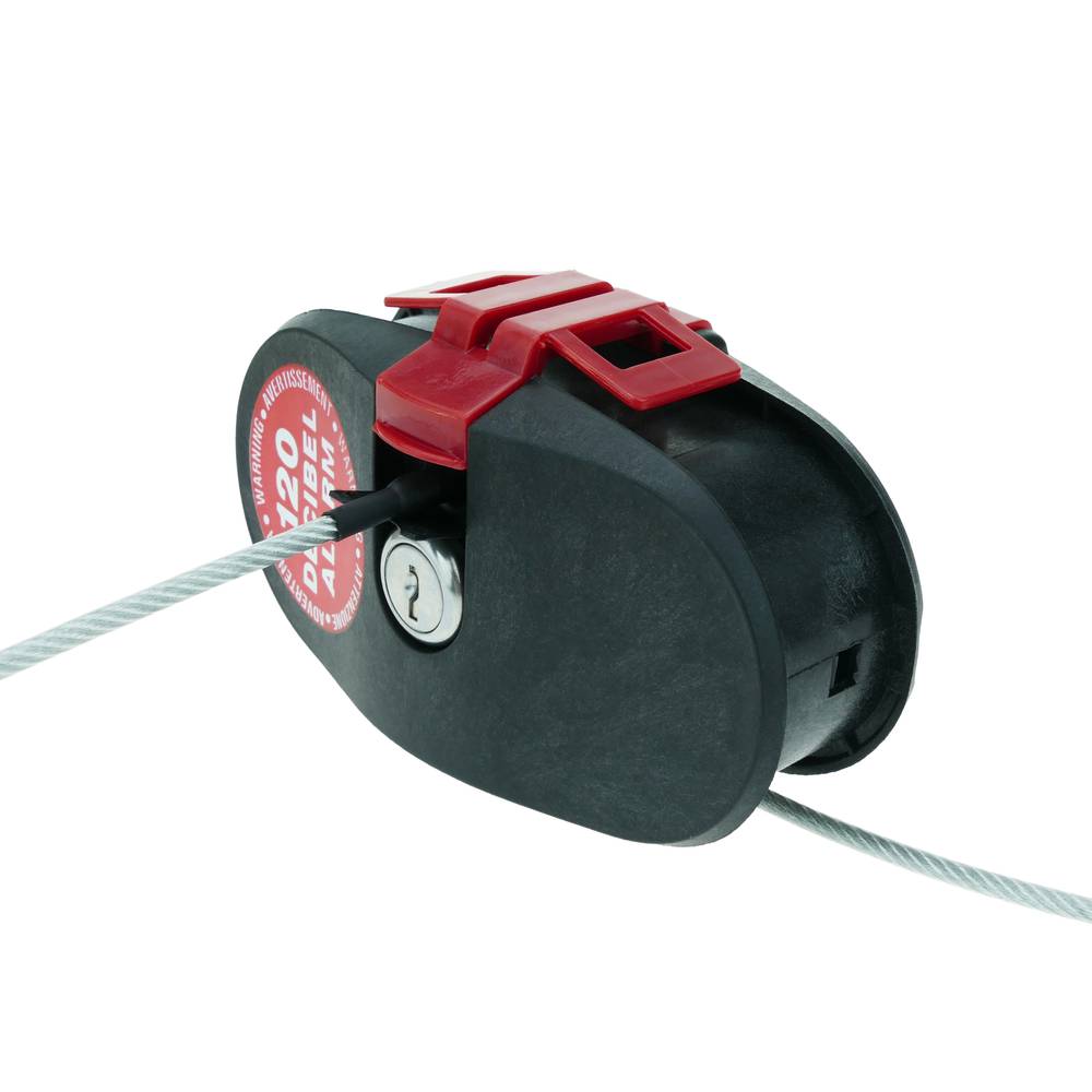 Alarm elektroniczny ze stalowym kablem 4,6 m i głośnikiem 120dB