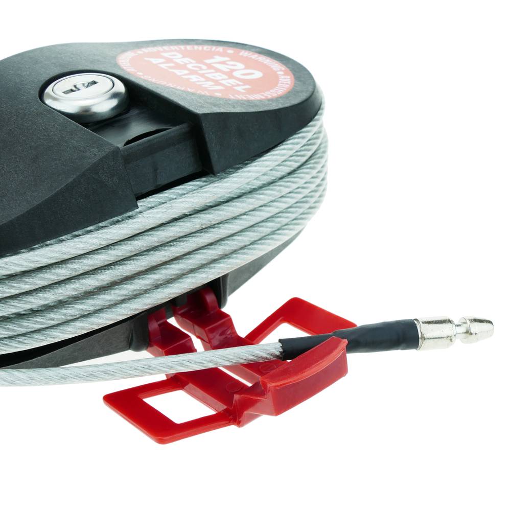 Alarm elektroniczny ze stalowym kablem 4,6 m i głośnikiem 120dB