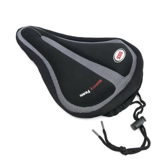 Funda de espuma con memoría para sillín de bicicleta negro
