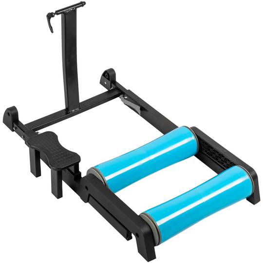 Rouleau d'entraînement pour vélo avec serrage de l'essieu avant