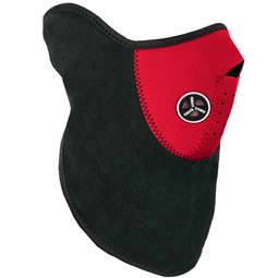Neopreen nek- en gezichtsmasker voor motorrijder en rode skiër