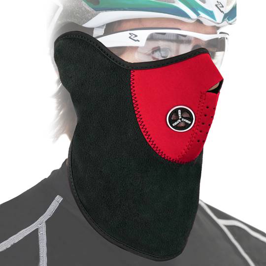 Masque de néoprène pour cou et visage pour bicyclette motard et skieur rouge