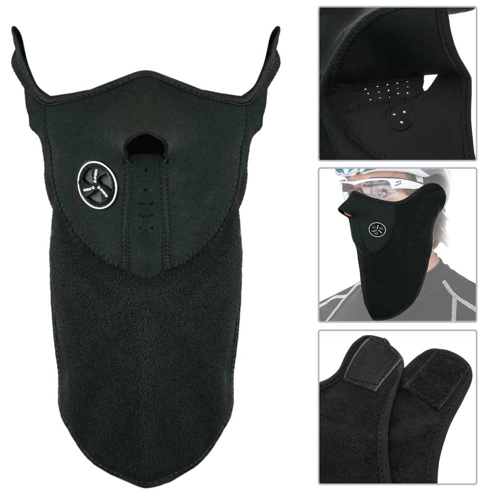 Máscara de neopreno para cuello y cara para bicicleta motorista y esquiador negro