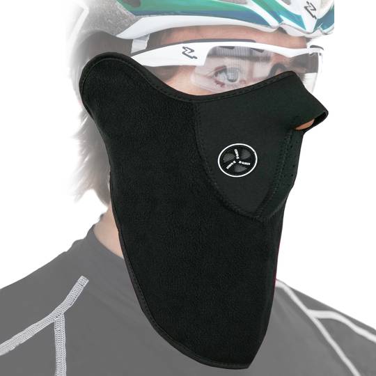 Máscara de neopreno para cuello y cara para bicicleta motorista y esquiador negro