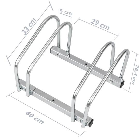 Bike stand parking rack floor or wall mount Bicycle storage Locking stand for 2 cycles PrimeMatik