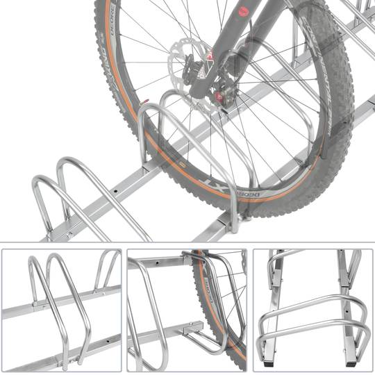 Ratelier range velo acier mural et sol 4 vélos