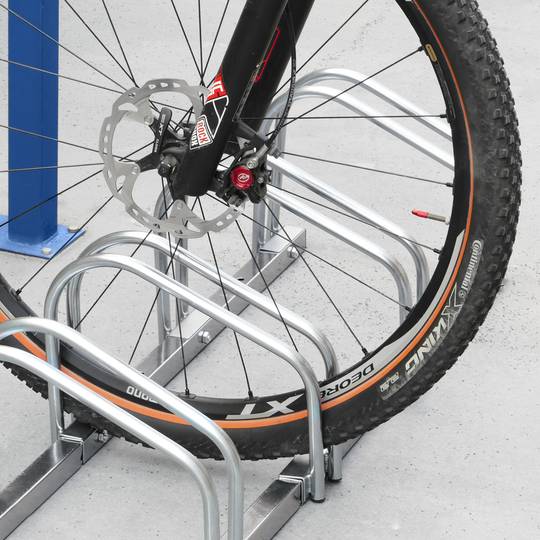 Râtelier 5 vélos Système range-vélo support pour bicyclette en acier  Fixation sol ou mur - Cablematic