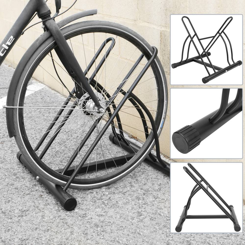 H&ZT Soporte de suelo para bicicleta, juego de 2, soporte de  estacionamiento gratuito para bicicletas de 1 a 2 neumáticos gruesos,  Mountain Road para