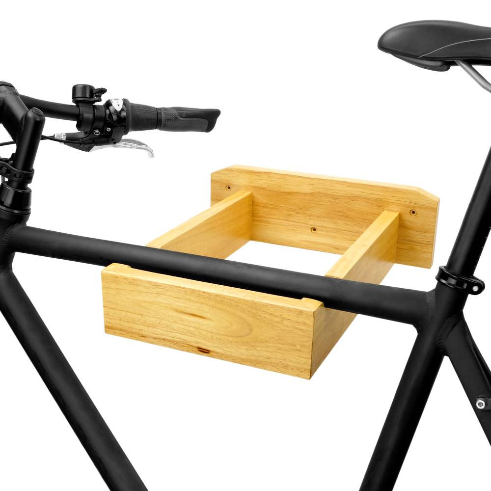 Soporte de pared para colgar bicicleta fabricado en madera - Cablematic