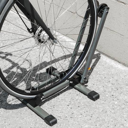 Soporte para aparcar bicicletas en suelo Aparcamiento de rueda con muelle  de dos ejes - Cablematic