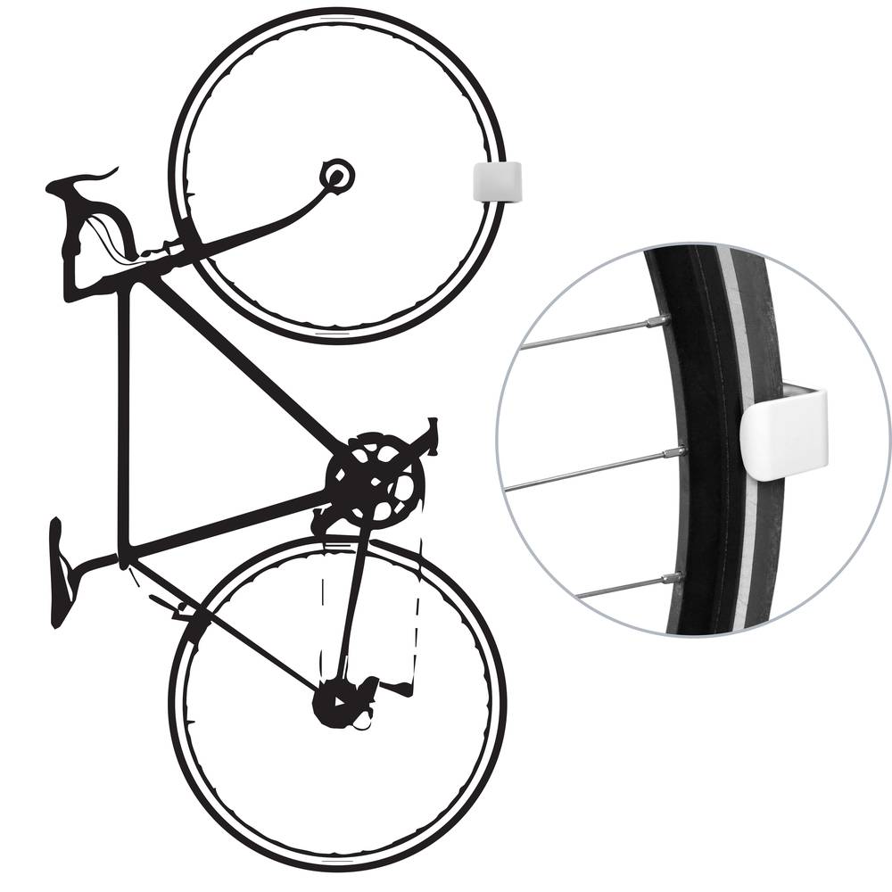 Soporte de pared para colgar bicicleta de carretera por la rueda 700C x 23-28C