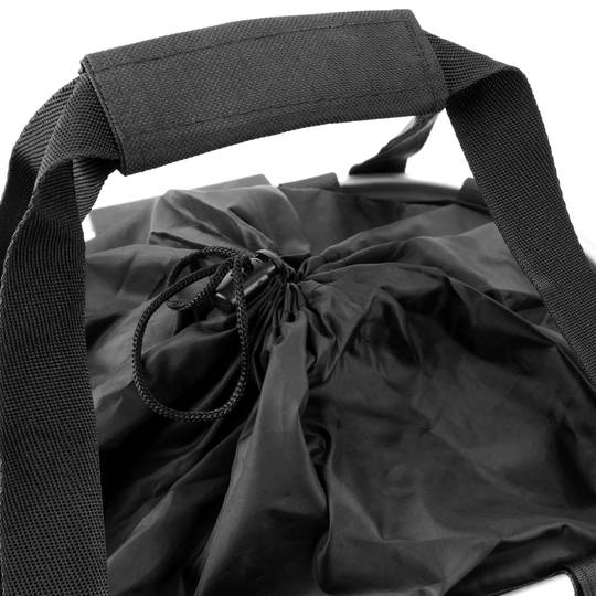 Cistella de bicicleta desmuntable per manillar de lona negra impermeable amb cordó