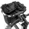 Cistella de bicicleta desmuntable per manillar de lona negra impermeable amb cordó