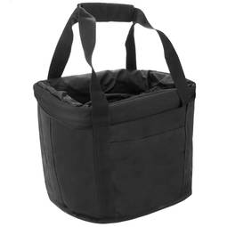 Panier de vélo amovible pour guidon en toile noire imperméable avec glissière