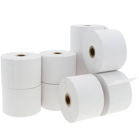 Rollo bobina de papel térmico para impresora TPV y caja registradora 38x52mm 10 unidades