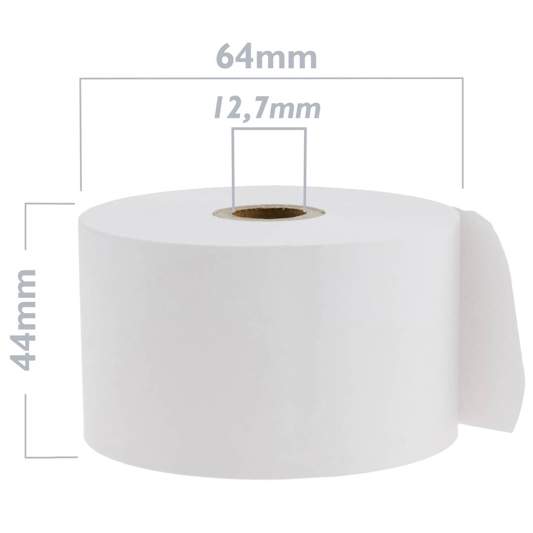 Rolo bobina de papel térmico para impressora multibanco 44x64mm 10 unidades