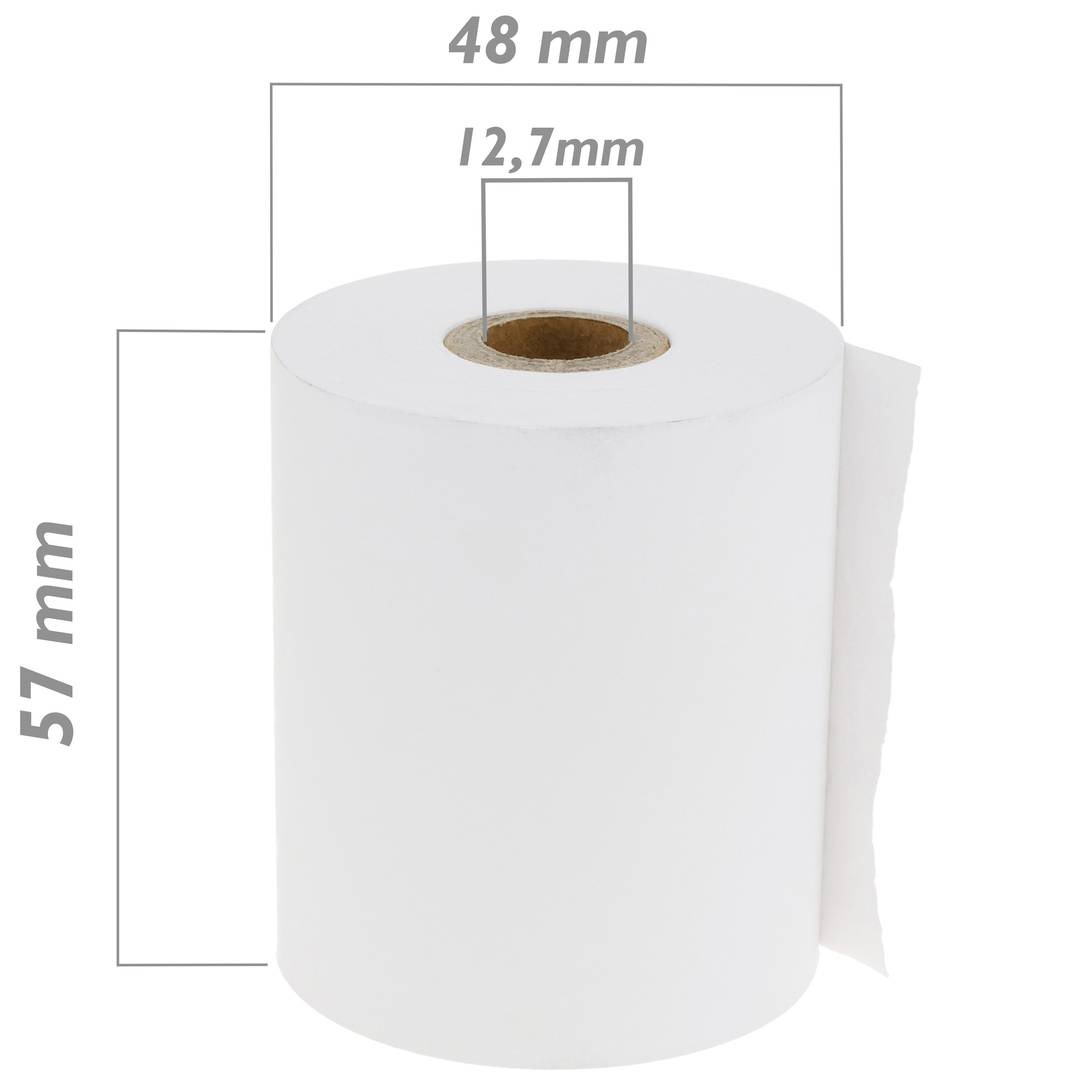 Thermal PDQ roll paper for printer and cash register 57x48mm 10 units -  Cablematic