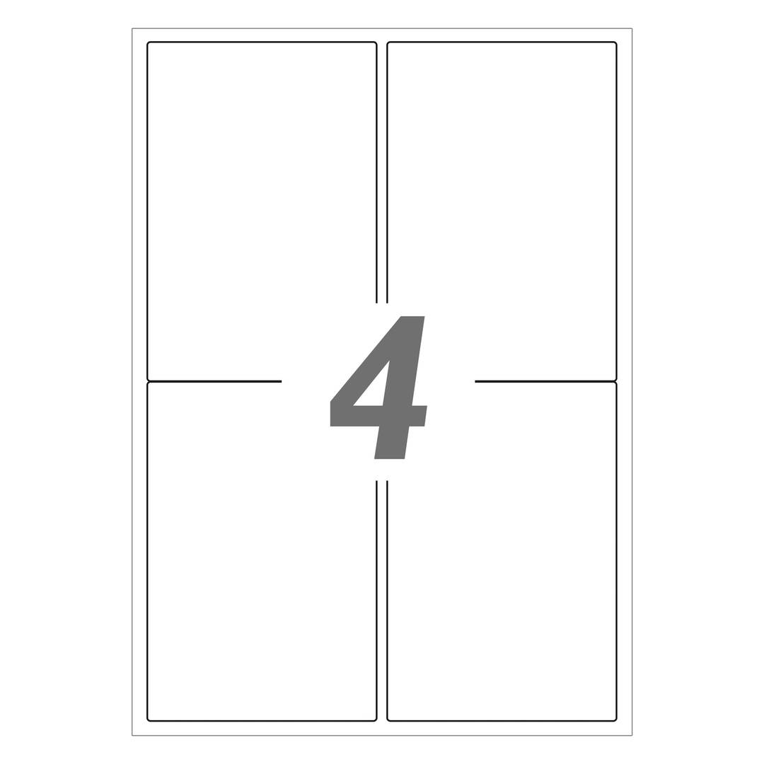 Etiquetes adhesives blanques per impressora A4 139x99.1mm 100 fulls