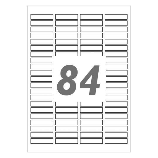 Adhesive white labels for A4 inkjet and laser printers 46x11.1mm 100 sheets