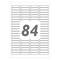 Adhesive white labels for A4 inkjet and laser printers 46x11.1mm 100 sheets