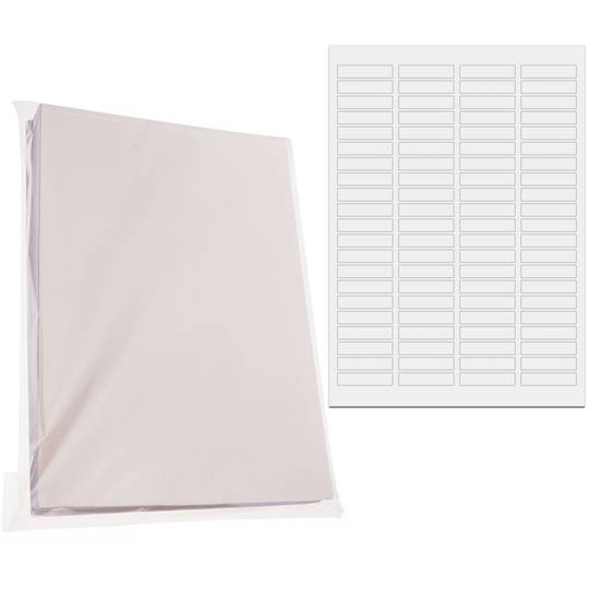 Adhesive white labels for A4 inkjet and laser printers 46x11.1mm 100 sheets