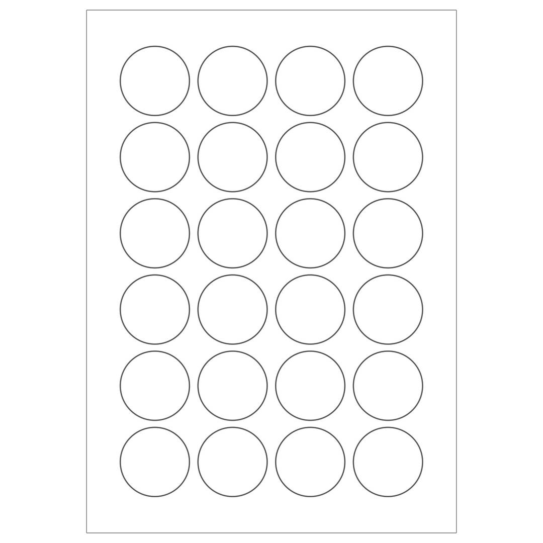 Etiquetas redondas adhesivas para impresora A4 40mm 100 hojas - Cablematic