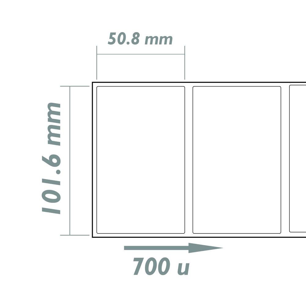 Rotlle bobina de 700 etiquetes adhesives per impressora tèrmica directa 101.6x50.8mm 20 unitats